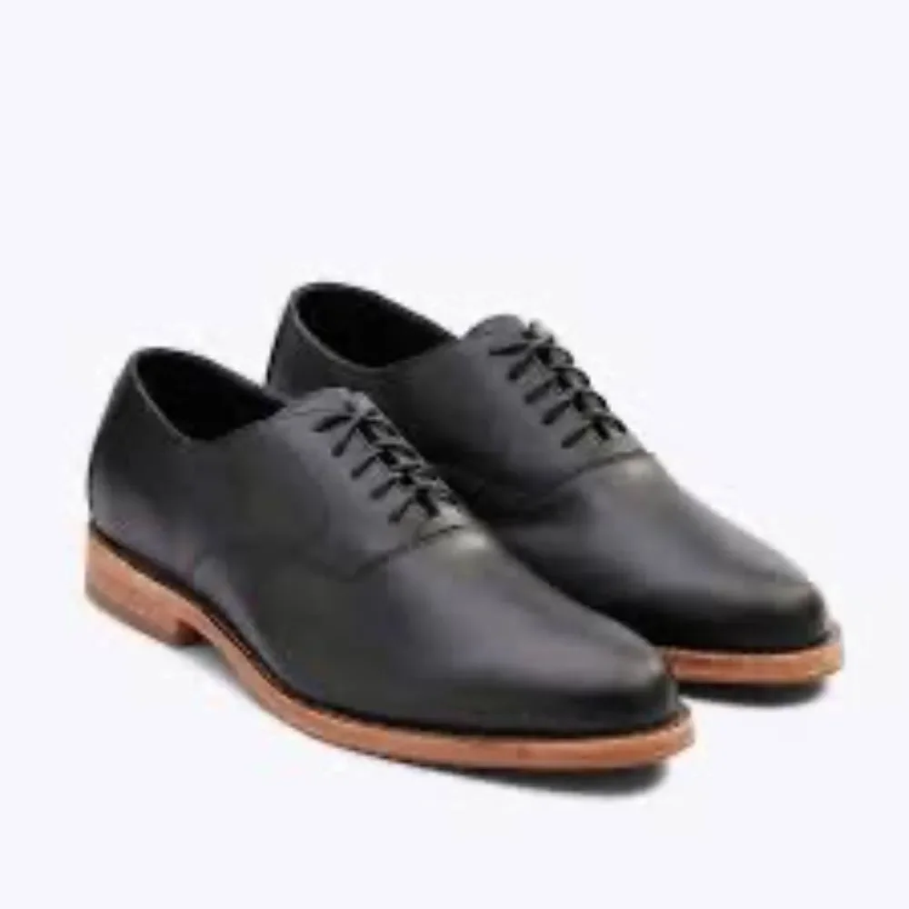 Nisolo Men's Classic Everyday Black Leather Oxfords‎ Sz 9.5